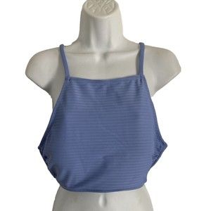 Sandflower Womens High Neck Bralette Size XL Blue Padded Cami Top NWT